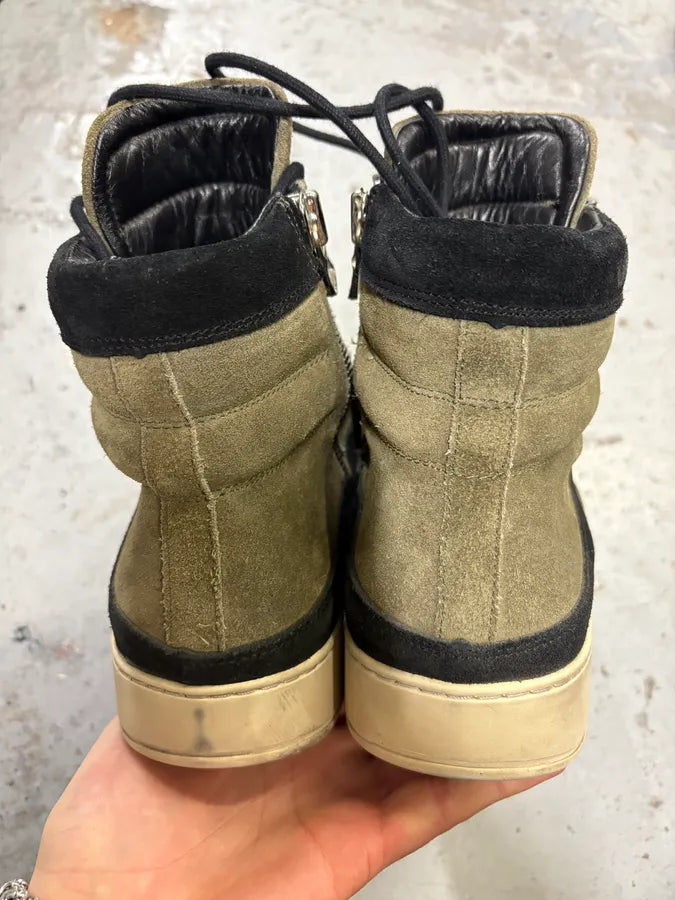 Balmain H&M Khaki Suede High-Top Sneakers  MhGECxR 5