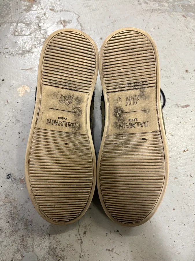 Balmain H&M Khaki Suede High-Top Sneakers  MhGECxR 7