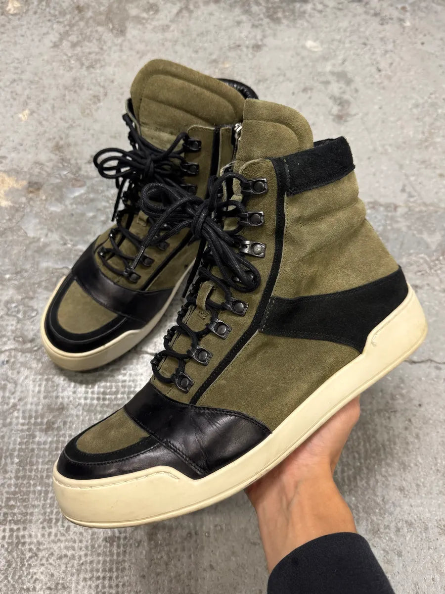 Balmain H&M Olive High Suede Shoes DfjwGRZ 0