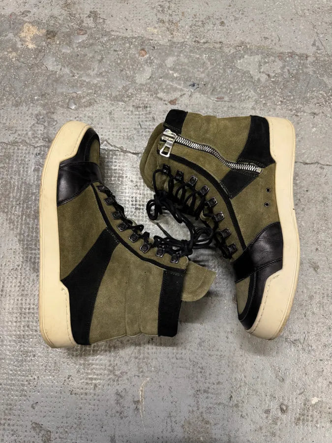 Balmain H&M Olive High Suede Shoes DfjwGRZ 1
