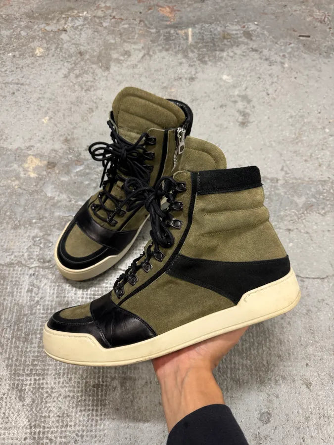 Balmain H&M Olive High Suede Shoes DfjwGRZ 2