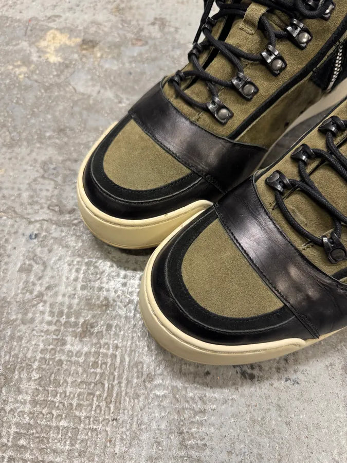 Balmain H&M Olive High Suede Shoes DfjwGRZ 3