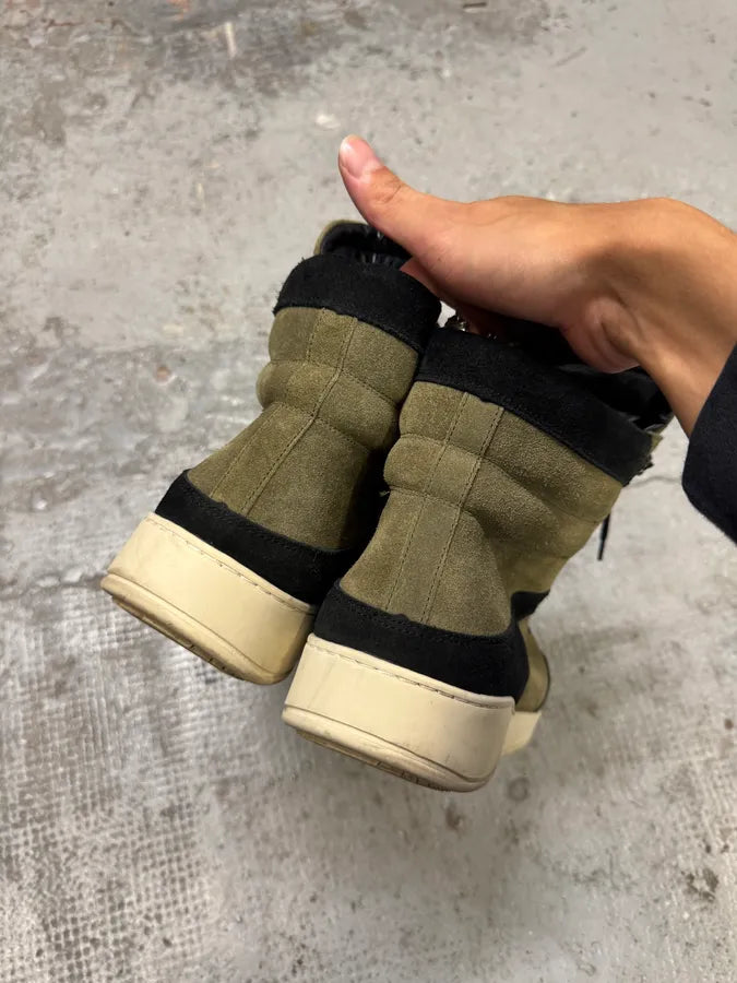 Balmain H&M Olive High Suede Shoes DfjwGRZ 4