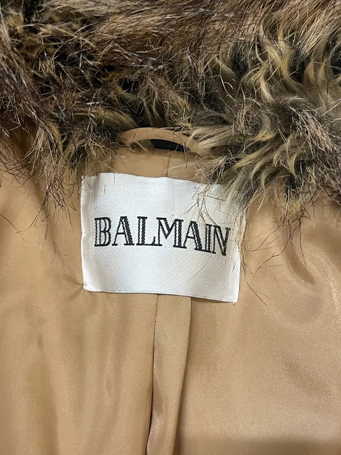 Balmain Leopard Print Faux Fur Royal Jacket ZRFzHbx 8