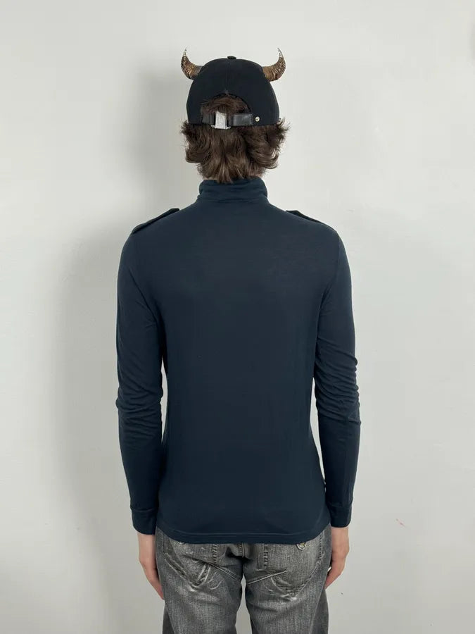 2010s Pierre Balmain Navy Buttoned Striped Longsleeves WVPeVrG 2