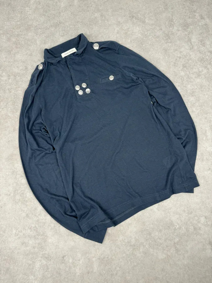 2010s Pierre Balmain Navy Buttoned Striped Longsleeves WVPeVrG 4