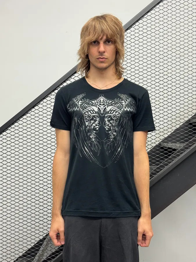 SS2015 Balmain Navy Native American T-Shirt PAvsqiI 1