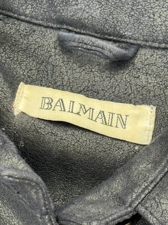 Balmain Navy Imperial Faux Leather Trench Coat SAztmvR 9