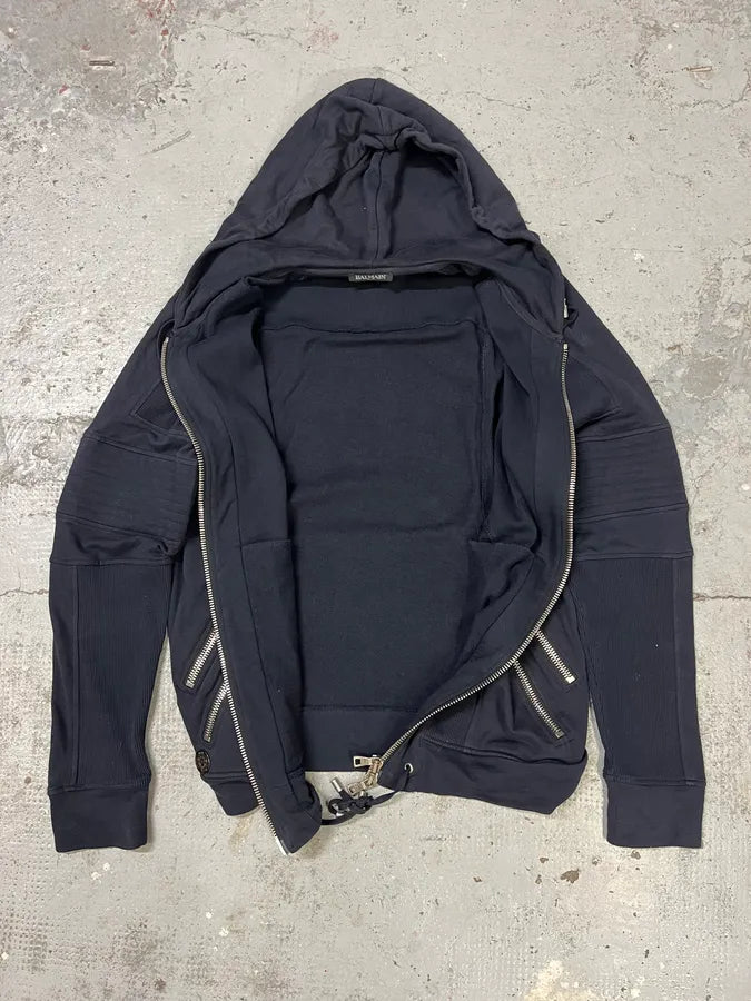 2010s Balmain Navy Multi Zips Zip-up Hoodie iLXOsBu 4
