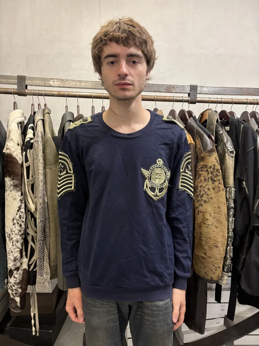 Balmain Navy Naval Captain Sweater FbLlyNK 2