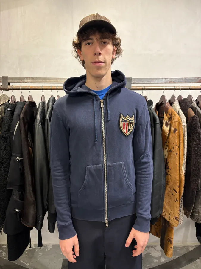 Balmain Navy Signature Icon Zip-up Sweatshirt (M/L) DVIPMuR 1