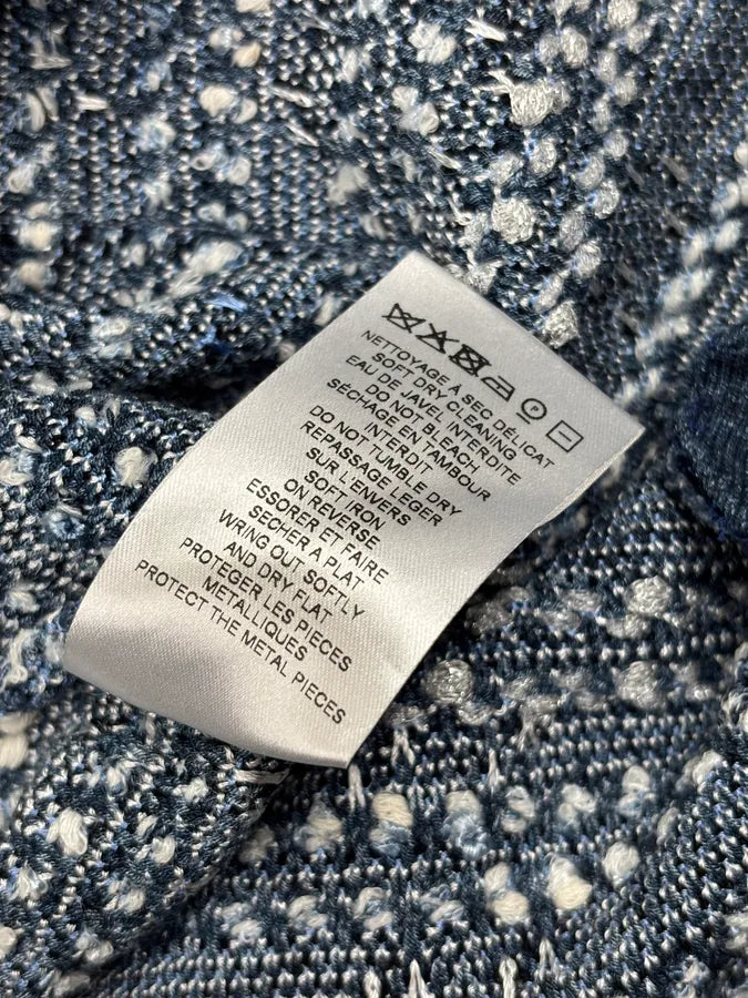 2010s Balmain Navy Tweed Lion Buttoned Skirt kJznilJ 11