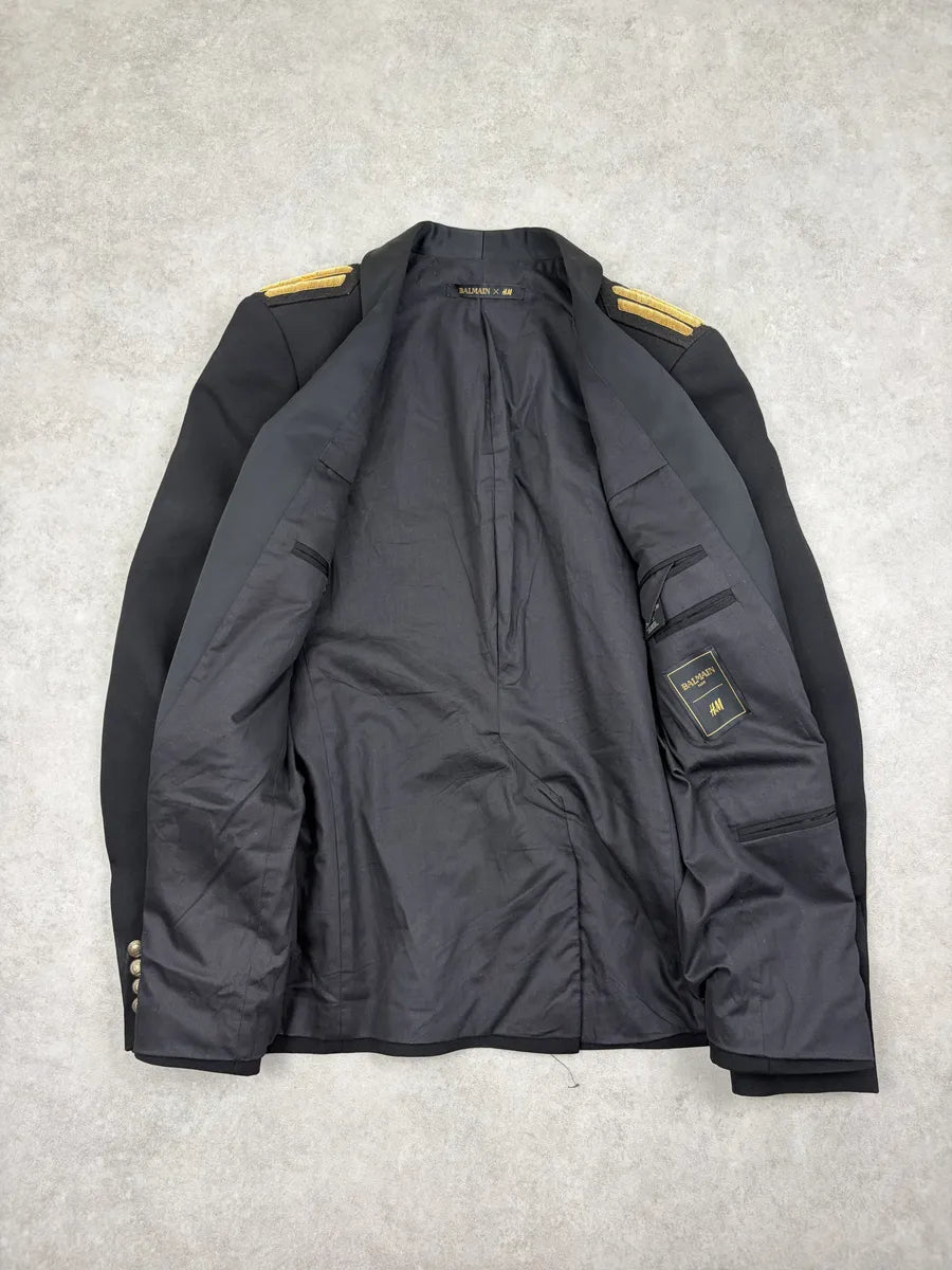 AW2015 Balmain H&M Wool Embroidered Officer Blazer Jacket IFPAaVh 8
