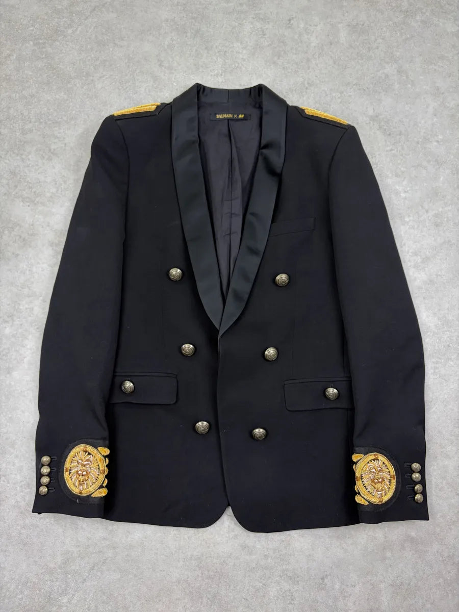 AW2015 Balmain H&M Wool Embroidered Officer Blazer Jacket IFPAaVh 0