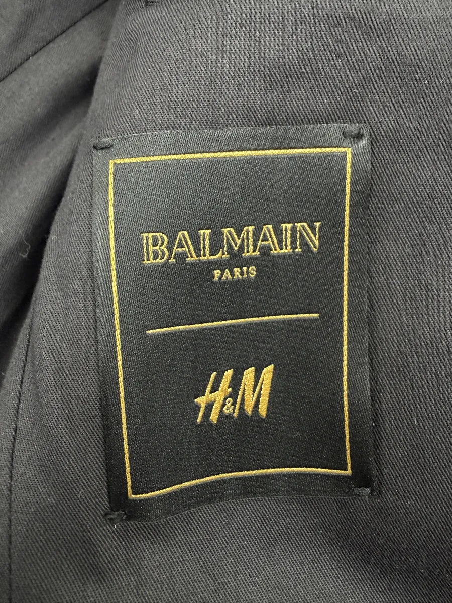 AW2015 Balmain H&M Wool Embroidered Officer Blazer Jacket IFPAaVh 9