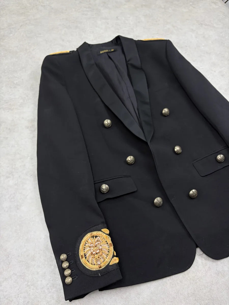 AW2015 Balmain H&M Wool Embroidered Officer Blazer Jacket IFPAaVh 3
