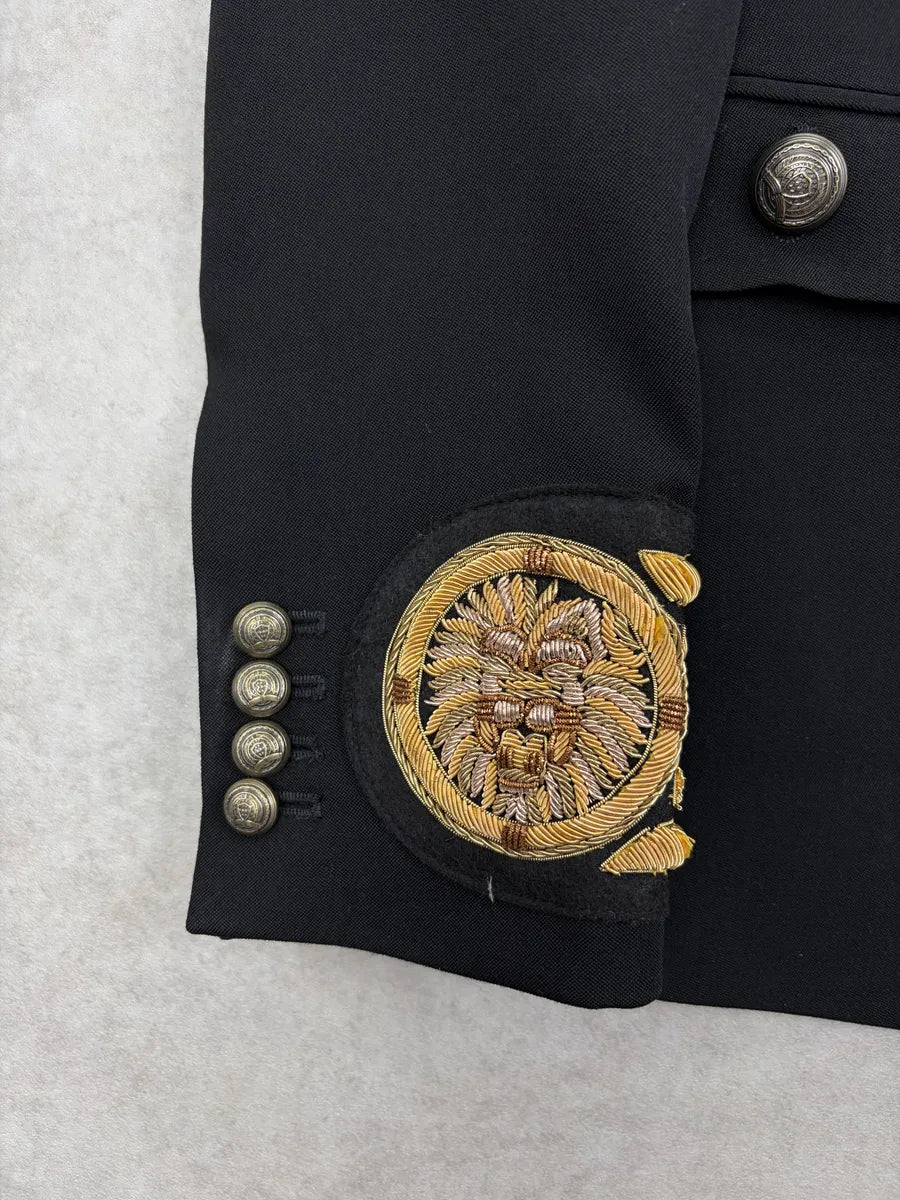 AW2015 Balmain H&M Wool Embroidered Officer Blazer Jacket IFPAaVh 5
