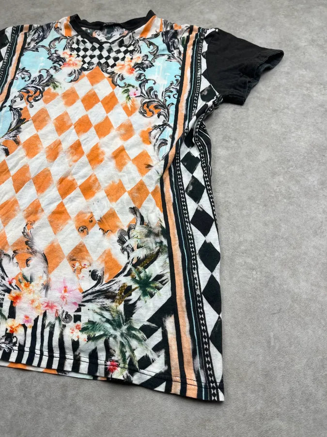 SS2013 Balmain Orange Baroque Optical Illusion T-Shirt  sftWfna 5