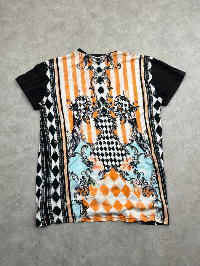 SS2013 Balmain Orange Baroque Optical Illusion T-Shirt  sftWfna 6