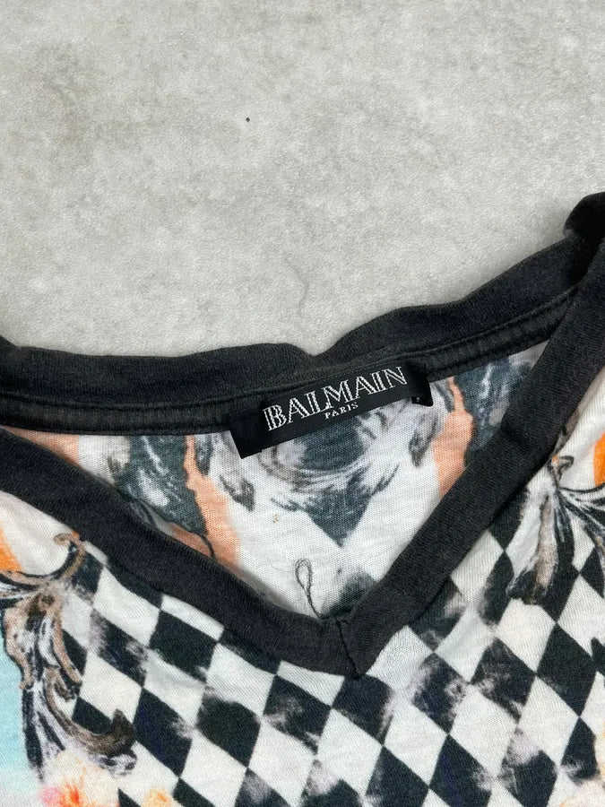 SS2013 Balmain Orange Baroque Optical Illusion T-Shirt  sftWfna 8
