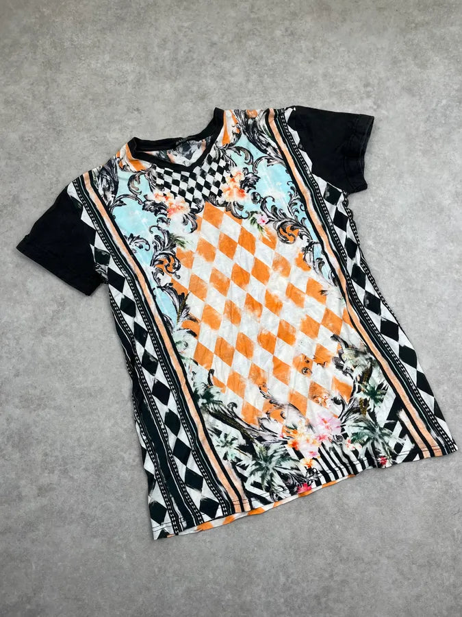 SS2013 Balmain Orange Baroque Optical Illusion T-Shirt  sftWfna 3