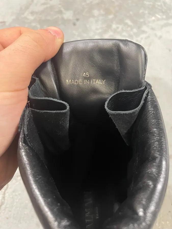 Balmain Premium Black Leather High Boots (45eu/us11) 12