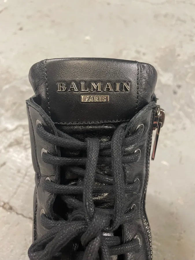 Balmain Premium Black Leather High Boots (45eu/us11) 6