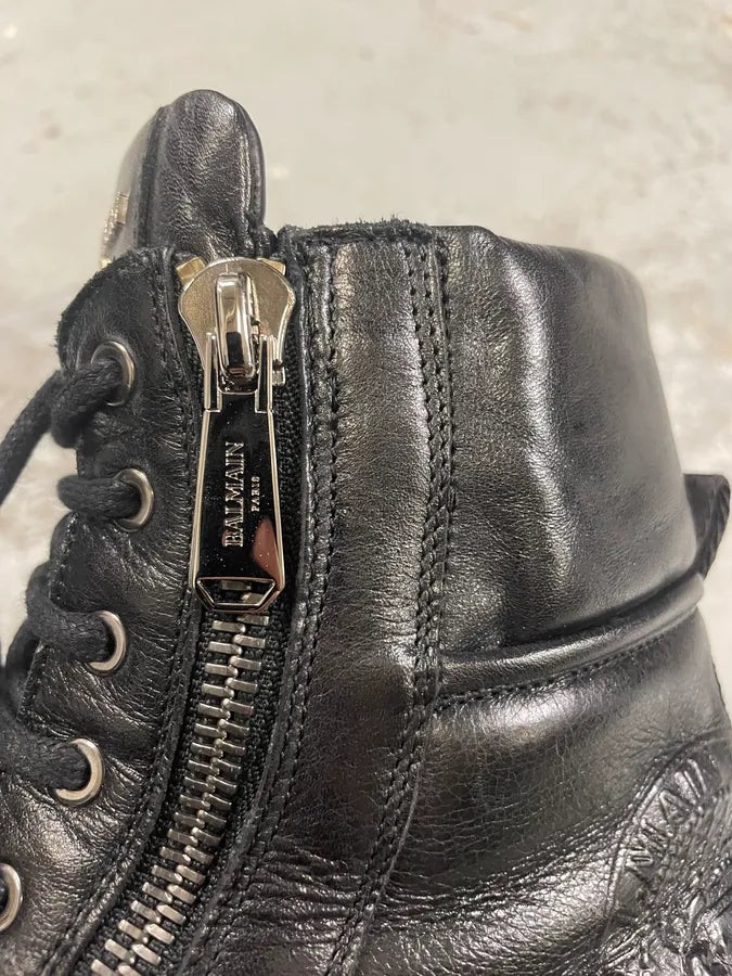 Balmain Premium Black Leather High Boots (45eu/us11) 7