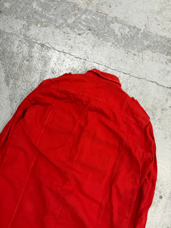 Balmain Red Corduroy Cargo Shirt oHOxnVQ 5