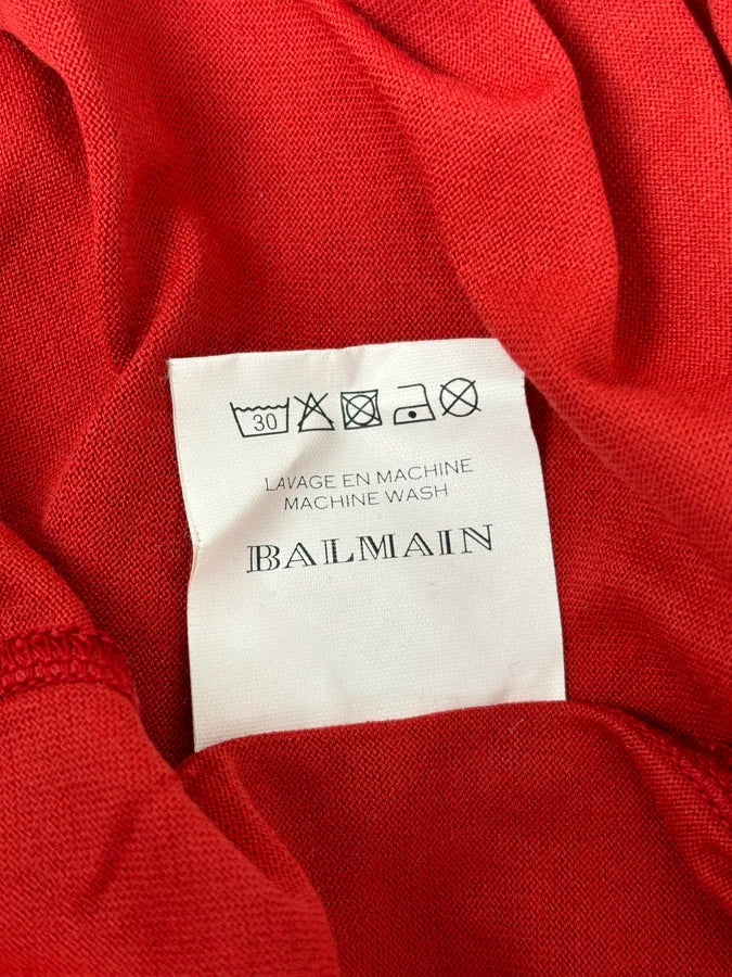 2010s Balmain Red Ornamental Charm T-Shirt  TkVbTNE 9