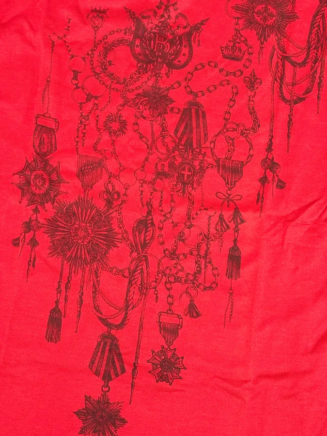 2010s Balmain Red Ornamental Charm T-Shirt  TkVbTNE 7
