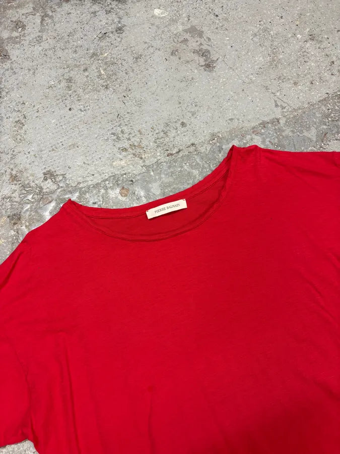 Balmain Red Tshirt QmQRrnE 4