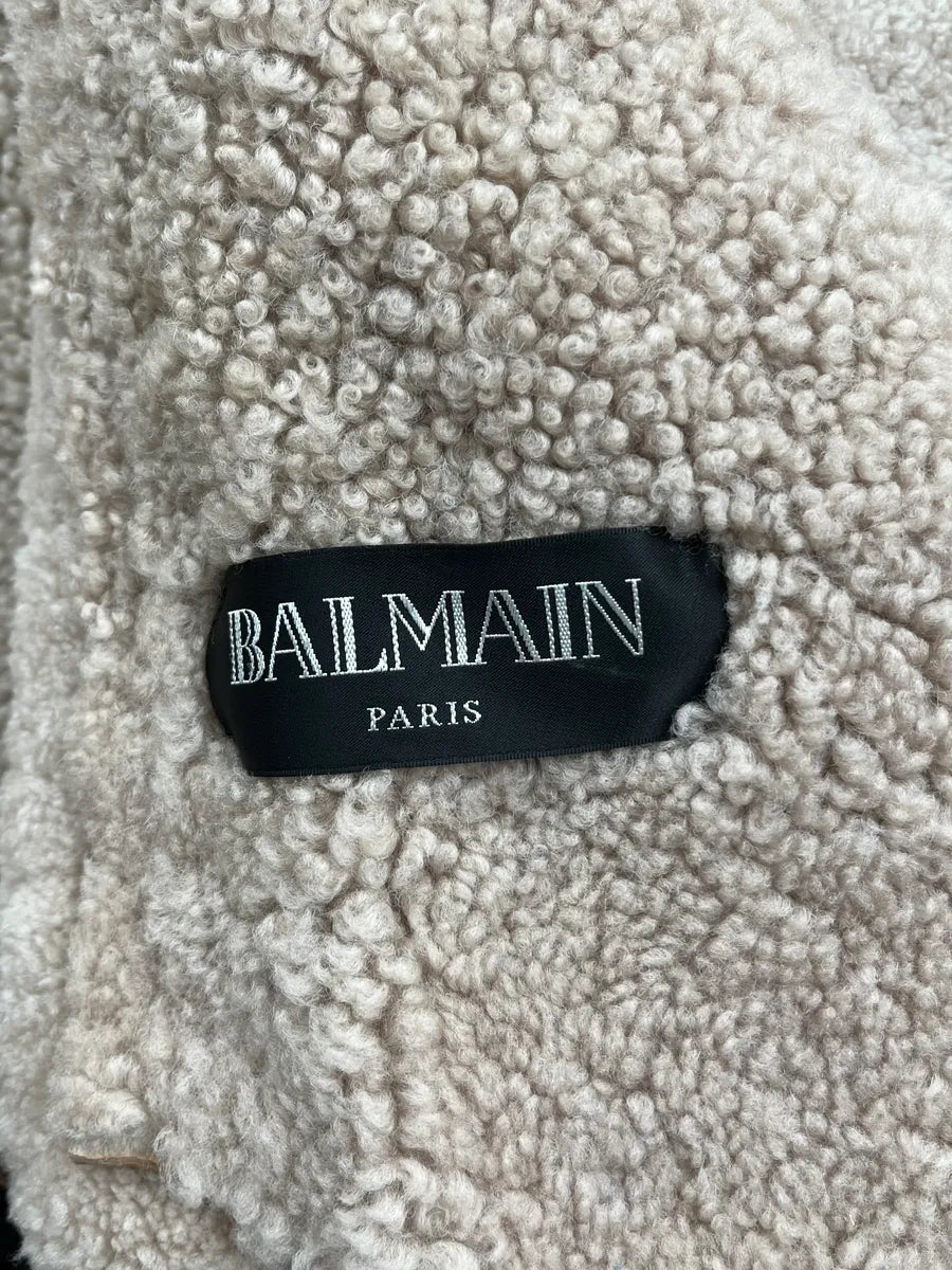 AW2017 Balmain Shearling Brown Leather Jacket rwnggbL 14