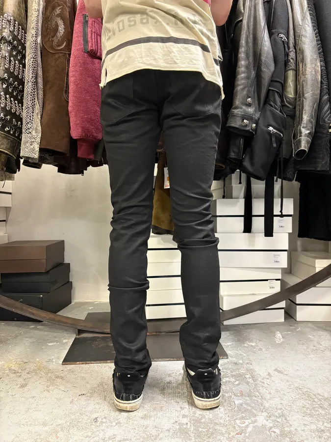 Balmain Waxed Black Slim Denim Jeans FWZfoyn 3