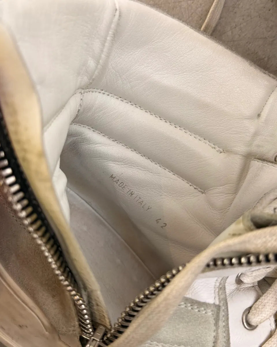 Balmain White & Grey Leather High Sneakers ZQUlxld 9