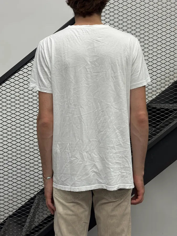 SS2019 Balmain White Distressed Collar T-Shirt Gzgrpax 2