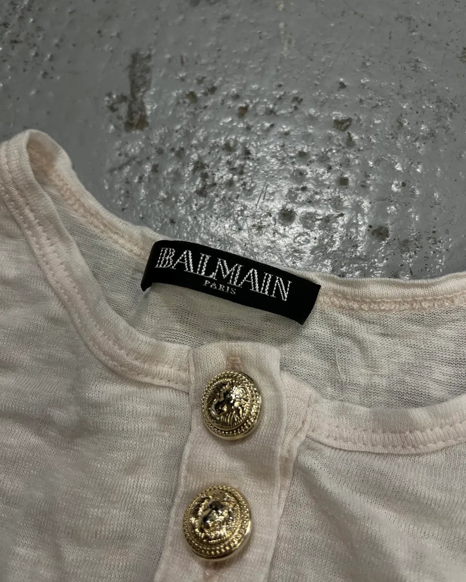 Balmain White Military Buttoned T-Shirt  nhrZuPr 8