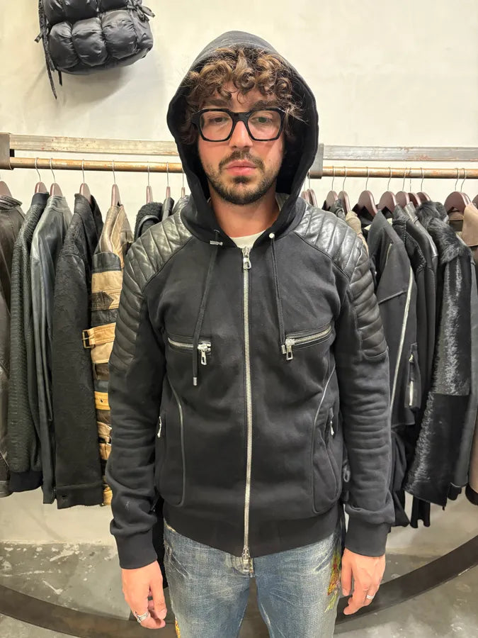 Balmain x H&M Black Padded Zip-Up Sweater (M) MwVUznm 1