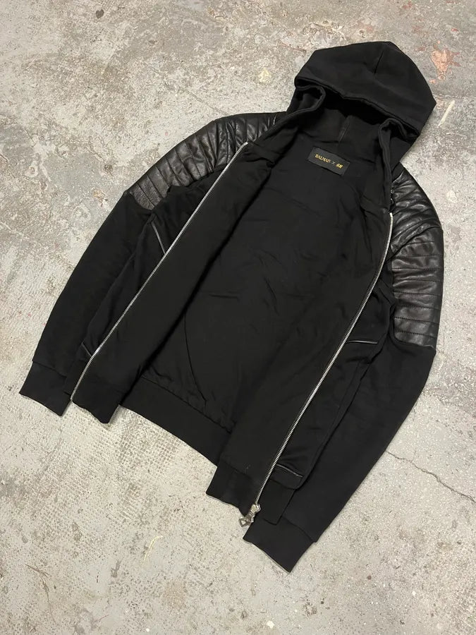 Balmain x H&M Black Padded Zip-Up Sweater (M) MwVUznm 4