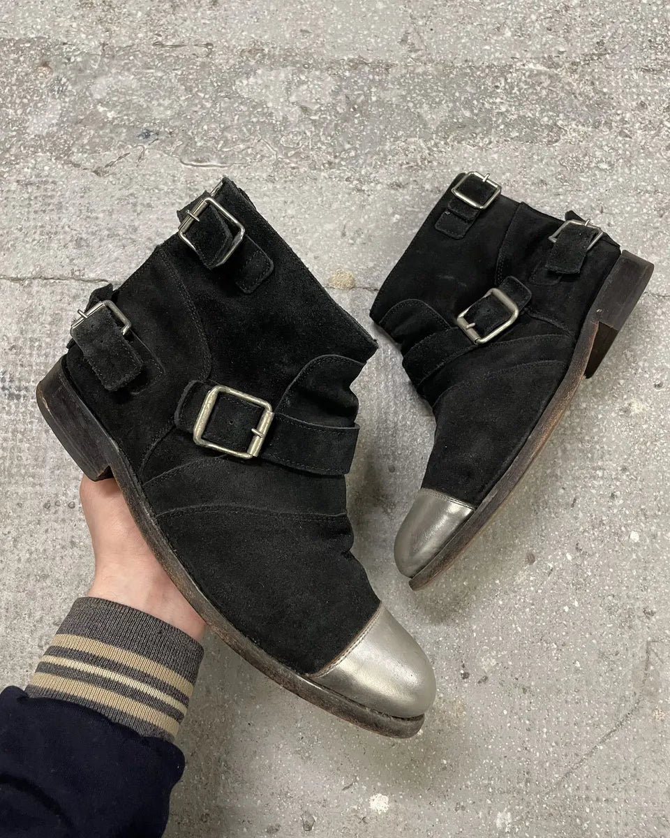 Balmain x H&M Black Suede Silver Boots (41eu/us8) 0