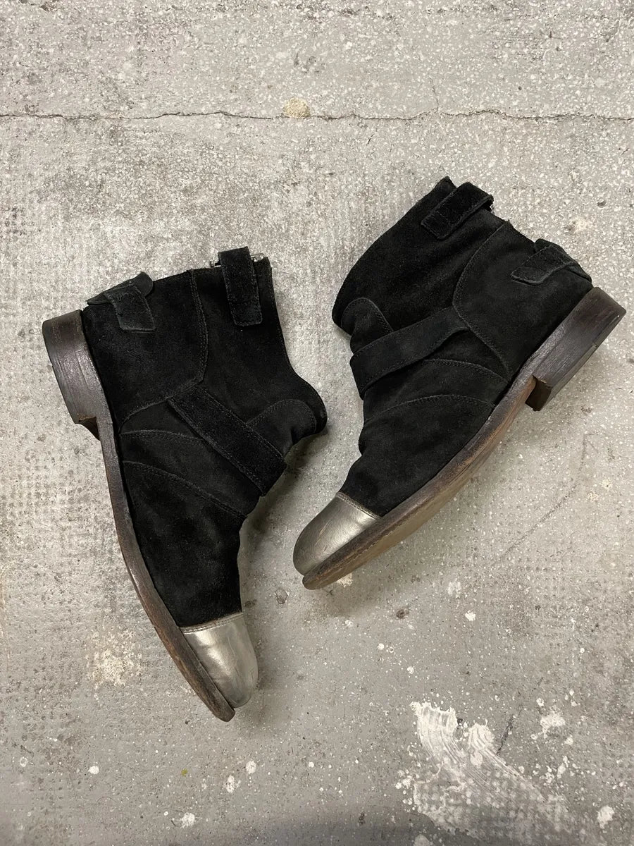 Balmain x H&M Black Suede Silver Boots (41eu/us8) 3