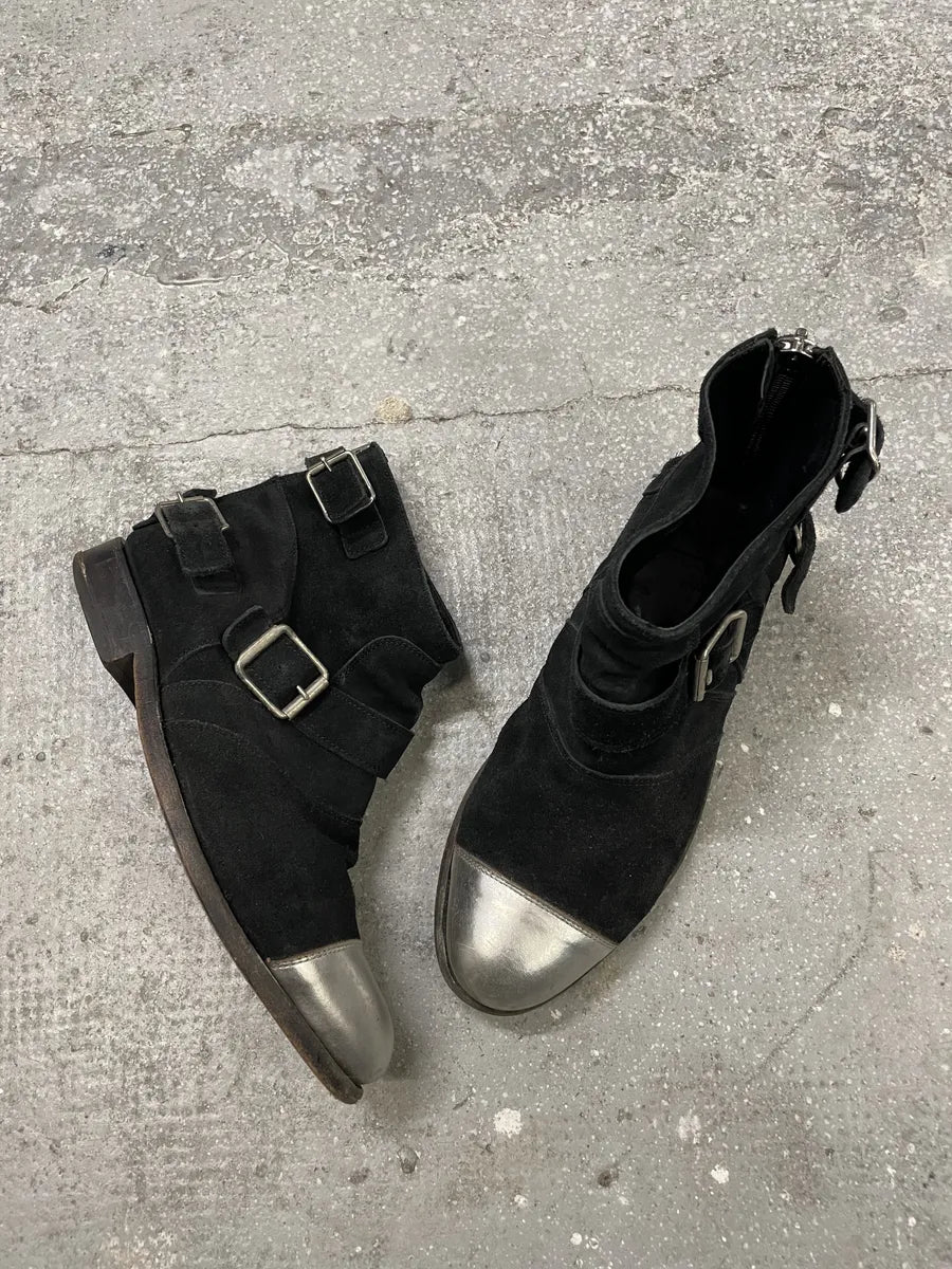 Balmain x H&M Black Suede Silver Boots (41eu/us8) 6