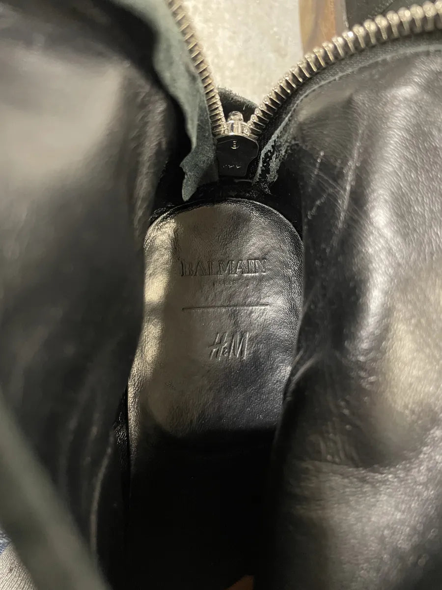Balmain x H&M Black Suede Silver Boots (41eu/us8) 7