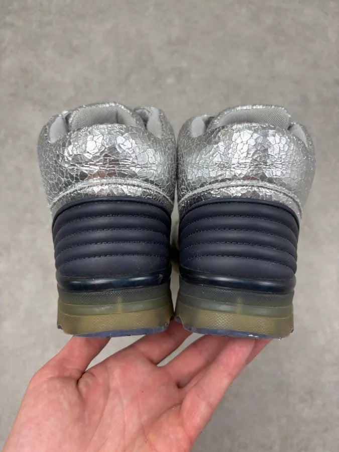 Chanel Silver Grey Runners Sneakers LzqagVn 6