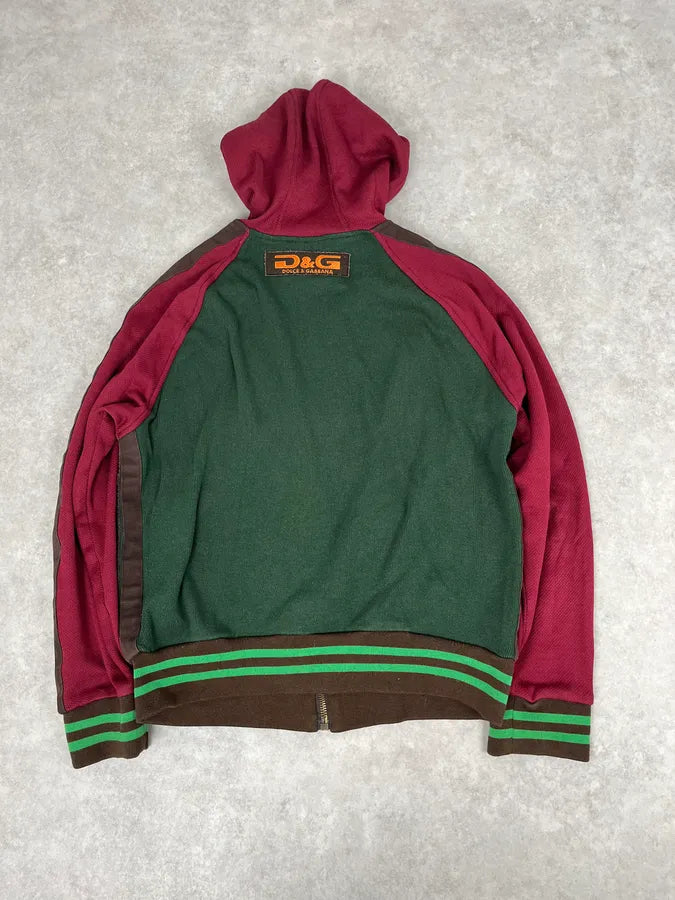 AW2004 Dolce & Gabbana Brown & Red Zip-up Hoodie dAkGcLu 5