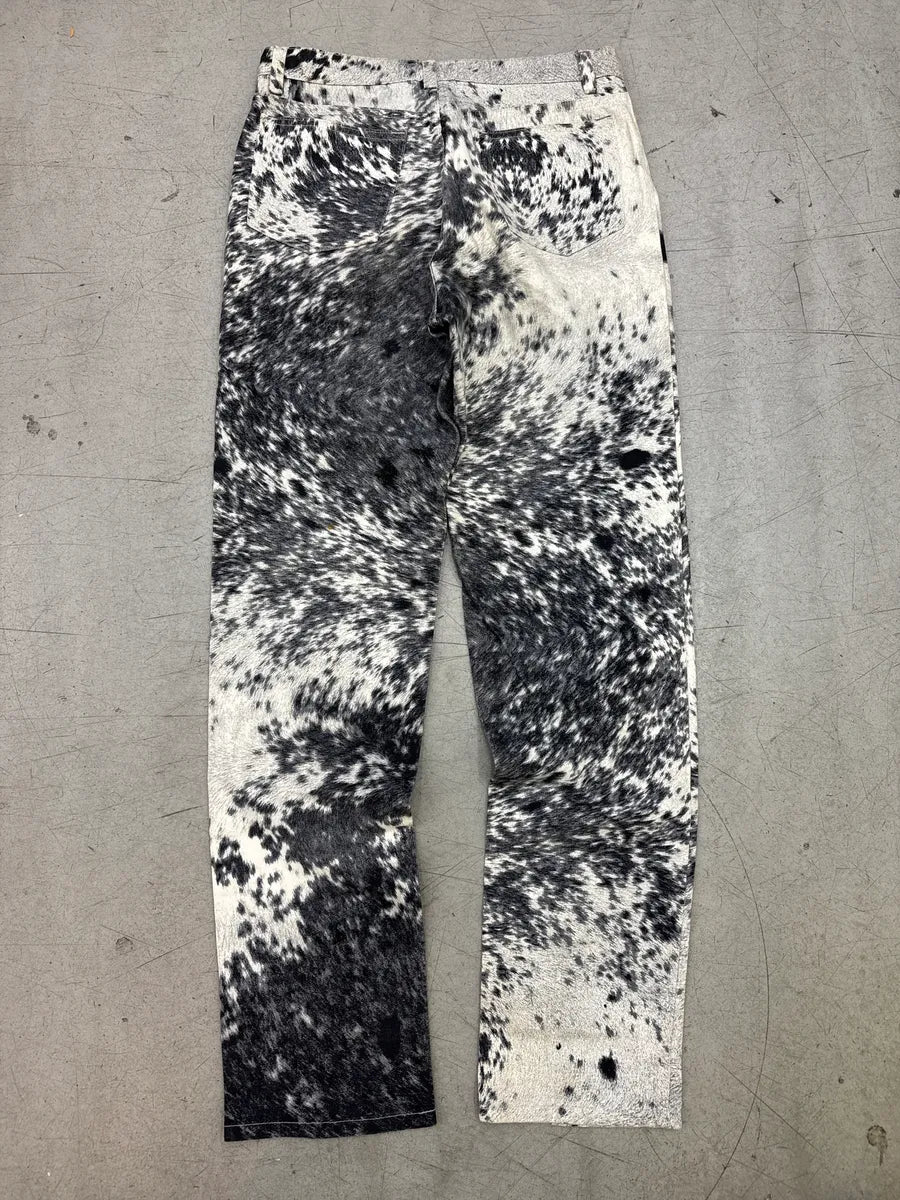 AW1999 Roberto Cavalli White Hallucination Cow Movement Pants bcFSGtol 5