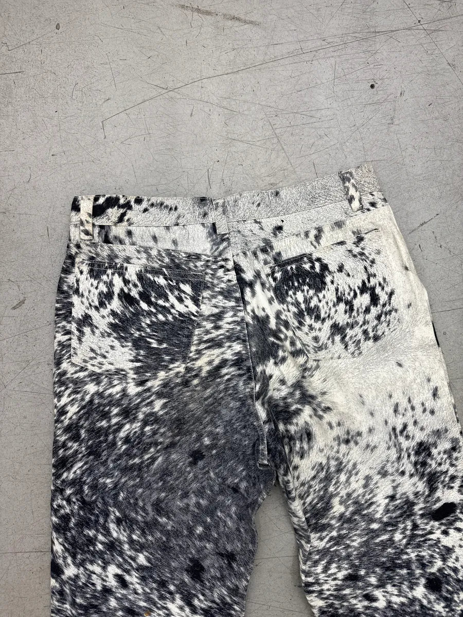 AW1999 Roberto Cavalli White Hallucination Cow Movement Pants bcFSGtol 9