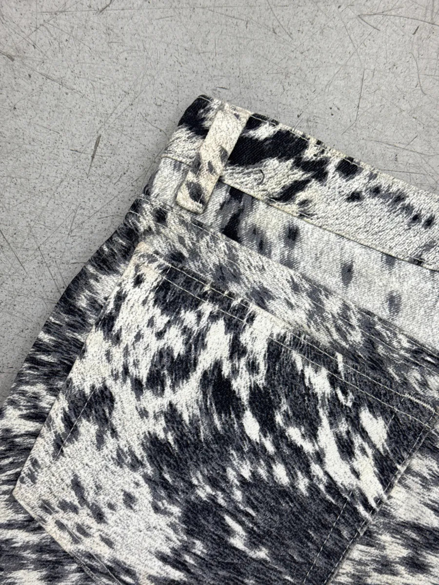 AW1999 Roberto Cavalli White Hallucination Cow Movement Pants bcFSGtol 10