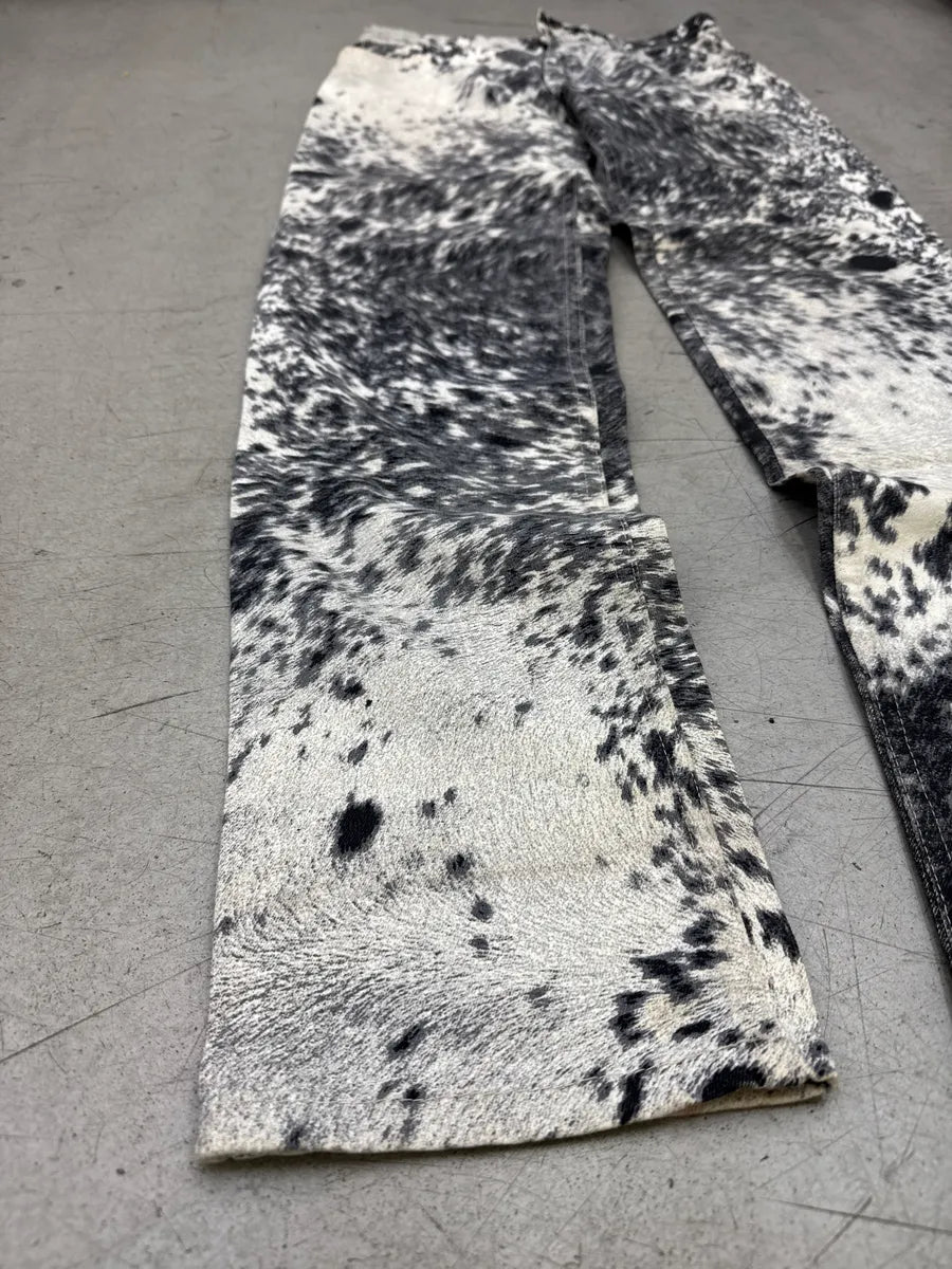 AW1999 Roberto Cavalli White Hallucination Cow Movement Pants bcFSGtol 6