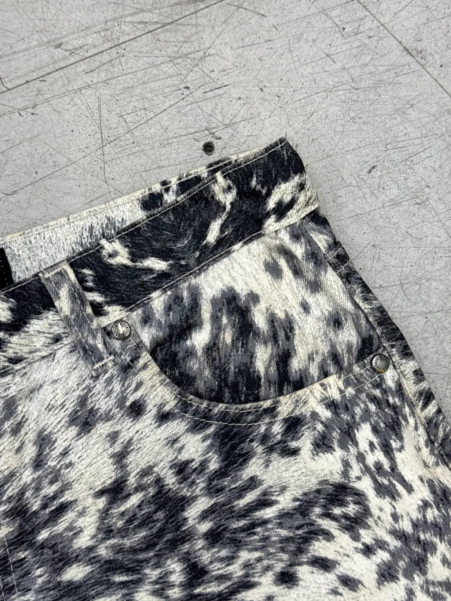 AW1999 Roberto Cavalli White Hallucination Cow Movement Pants bcFSGtol 8